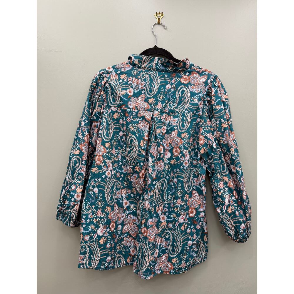 Umgee Floral Paisley 100% Cotton Peasant Blouse XL Boho Cottagecore Fall - Picture 4 of 4